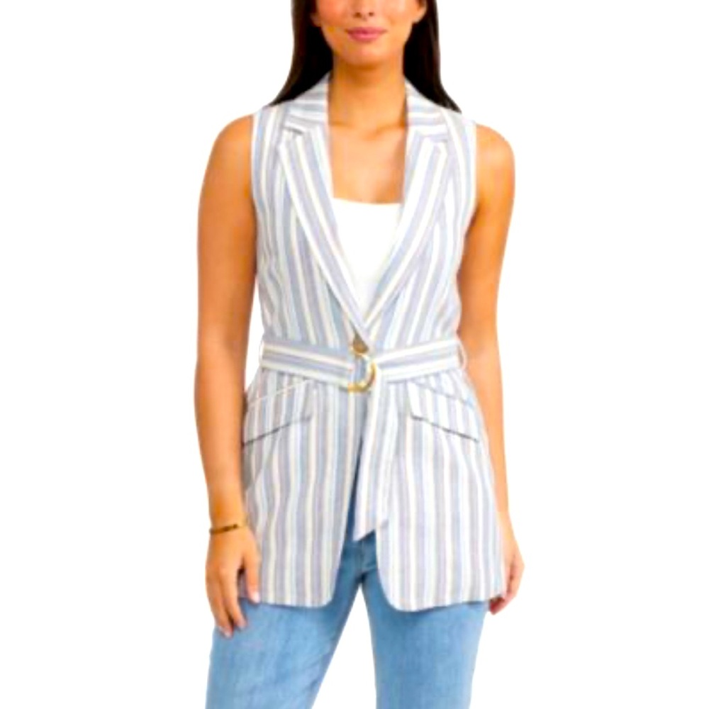 ELLEN TRACY Linen Blend Vest
